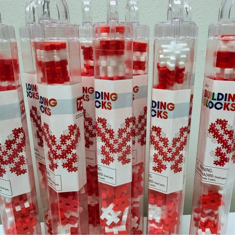 NEW Set of 10 Building Linking Blocks Target Bullseye Playground, Red & White